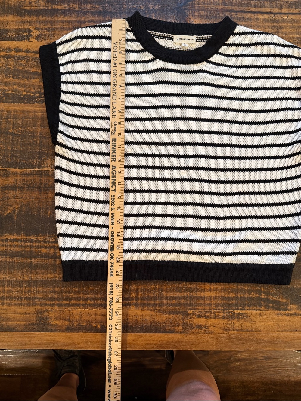 eesome Black & White Striped Knit Tank - Picture 4 of 5